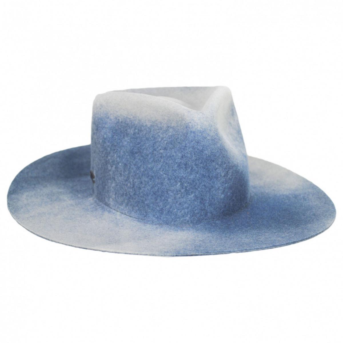 Betmar | Georgia Wide Brim Wool Felt Fedora Hat | 123173 | lead | GREY MIX