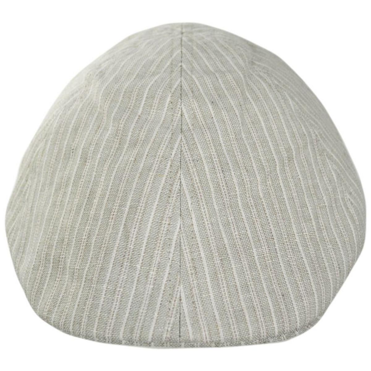 Bigalli | Striped Linen and Cotton Duckbill Ivy Cap | 161810 | front | BEIGE