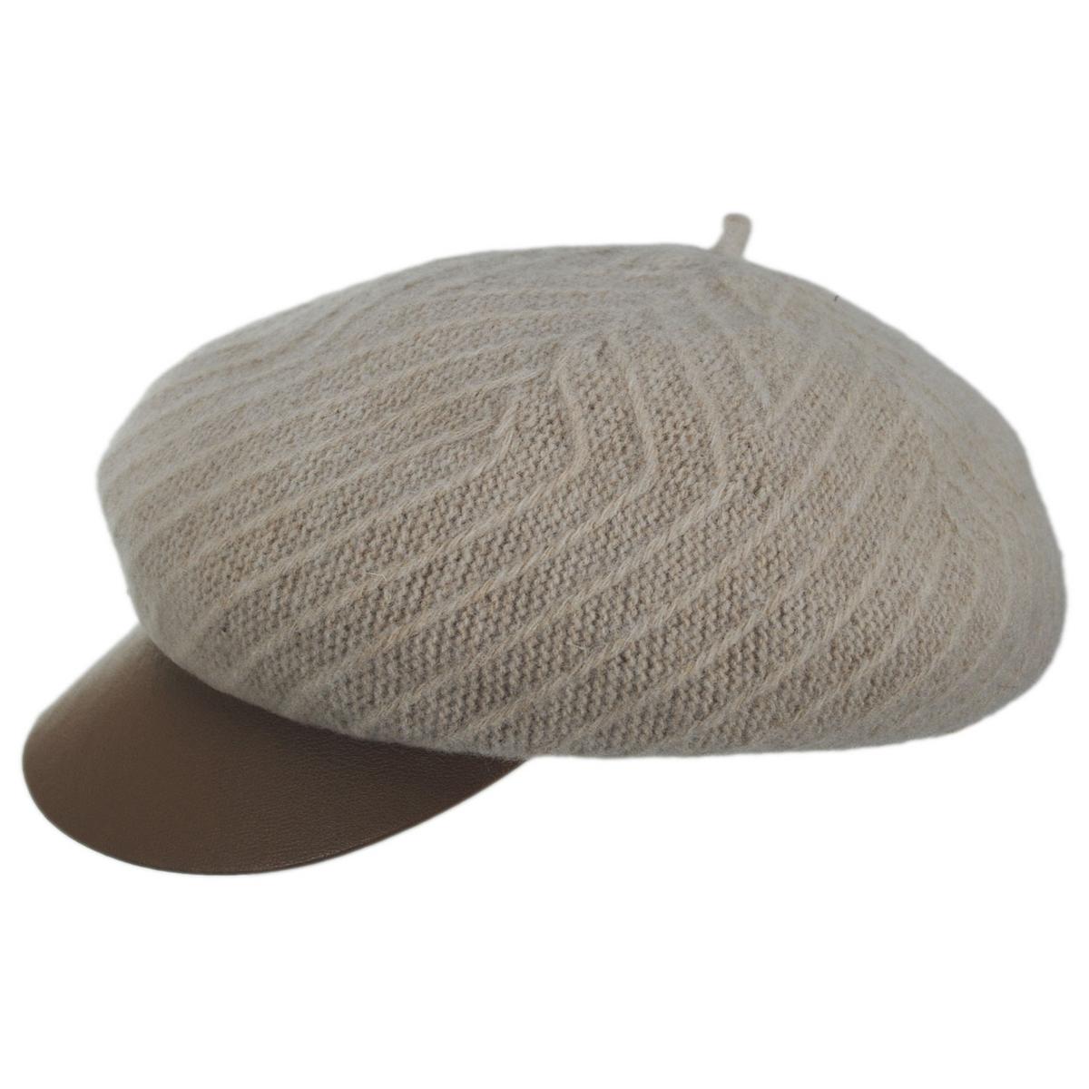 Scala | Alicent Boiled Wool Jockey Cap | 106423 | profile | CREAM