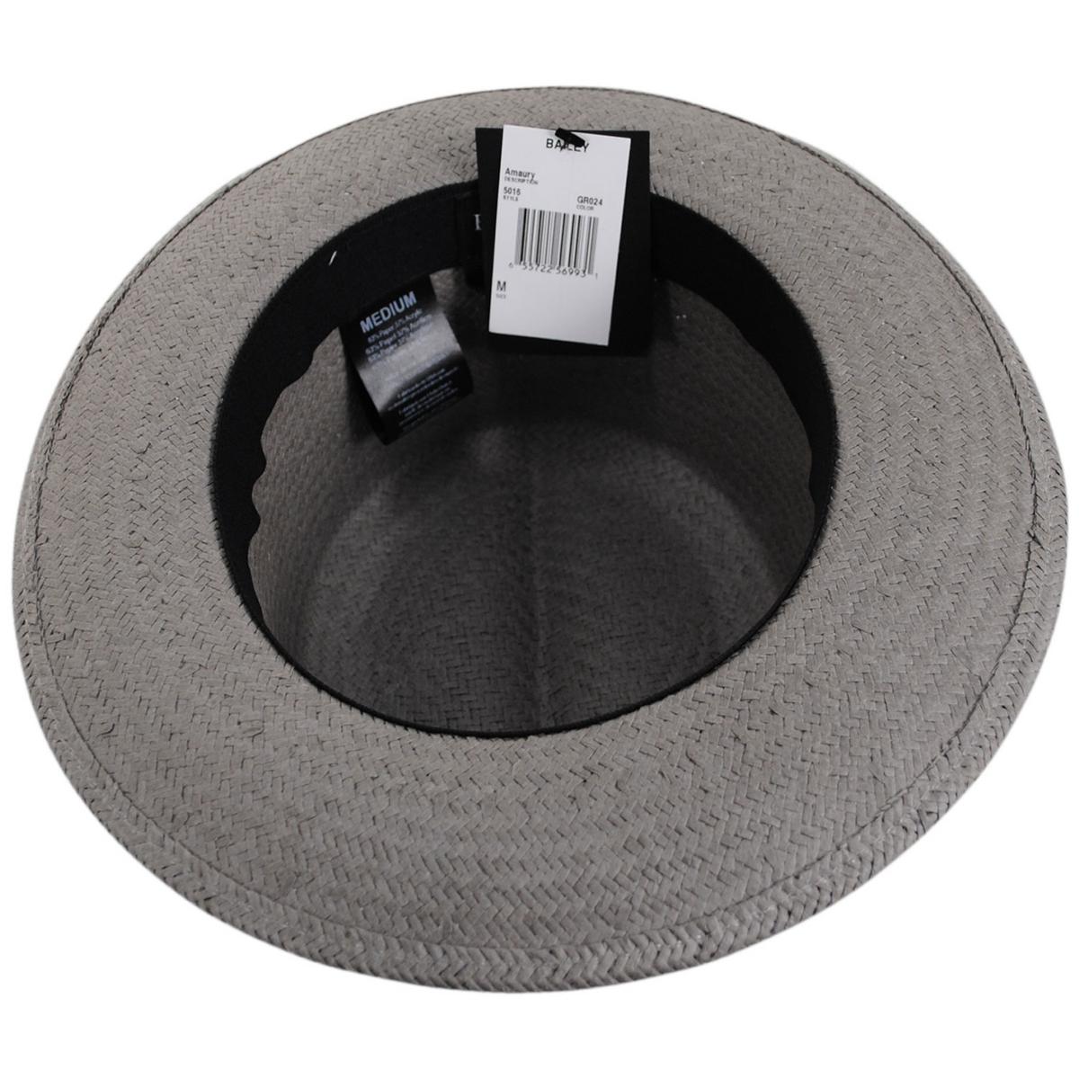 Bailey 1922 | Amaury Toyo Raindura Straw Fedora Hat | 127928 | under | GRAPHITE