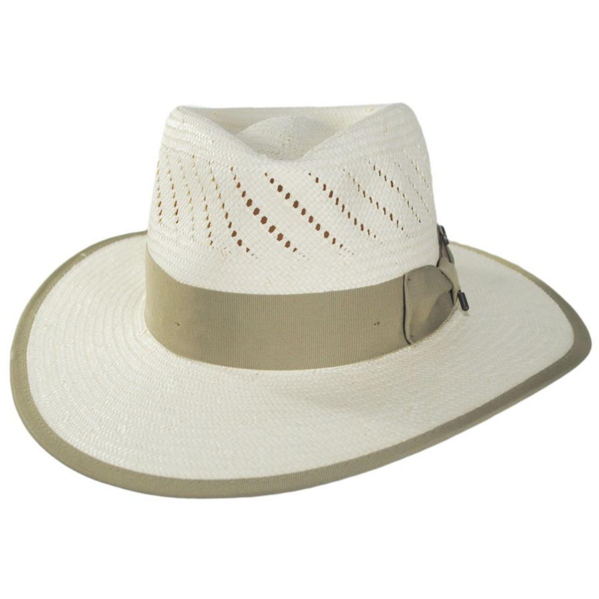 BRIXTON HATS | Bandera Reserve Shantung Straw Fedora Hat | 128351 | front | NATURAL
