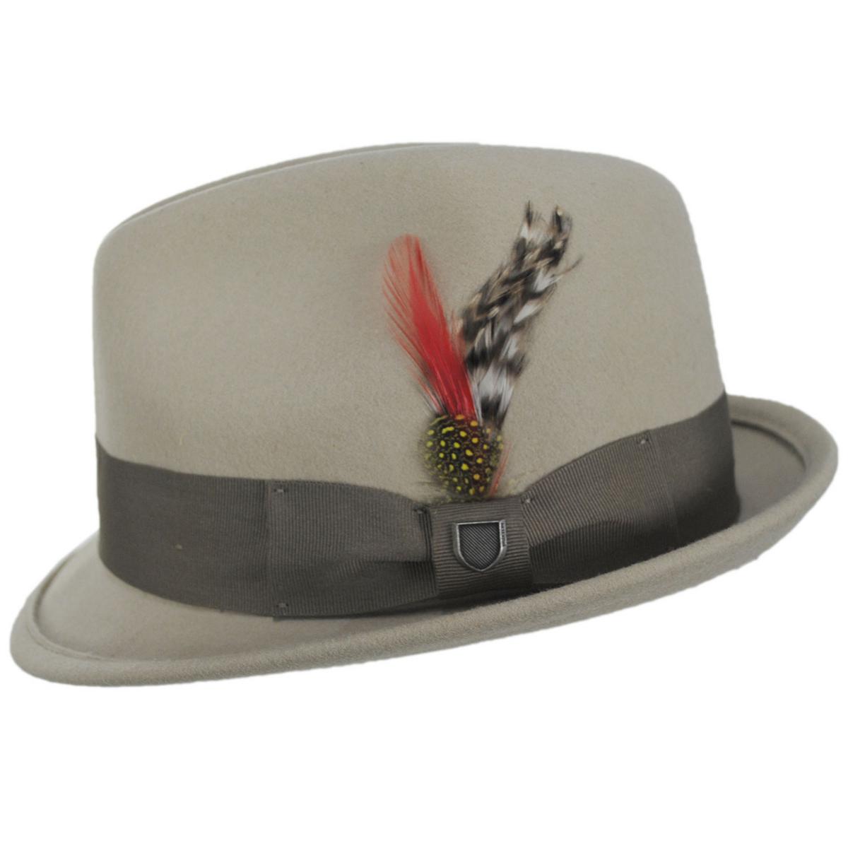 BRIXTON HATS | Gain Wool Felt Fedora Hat | 135600 | profile | SAND/ANTIQUE BRASS