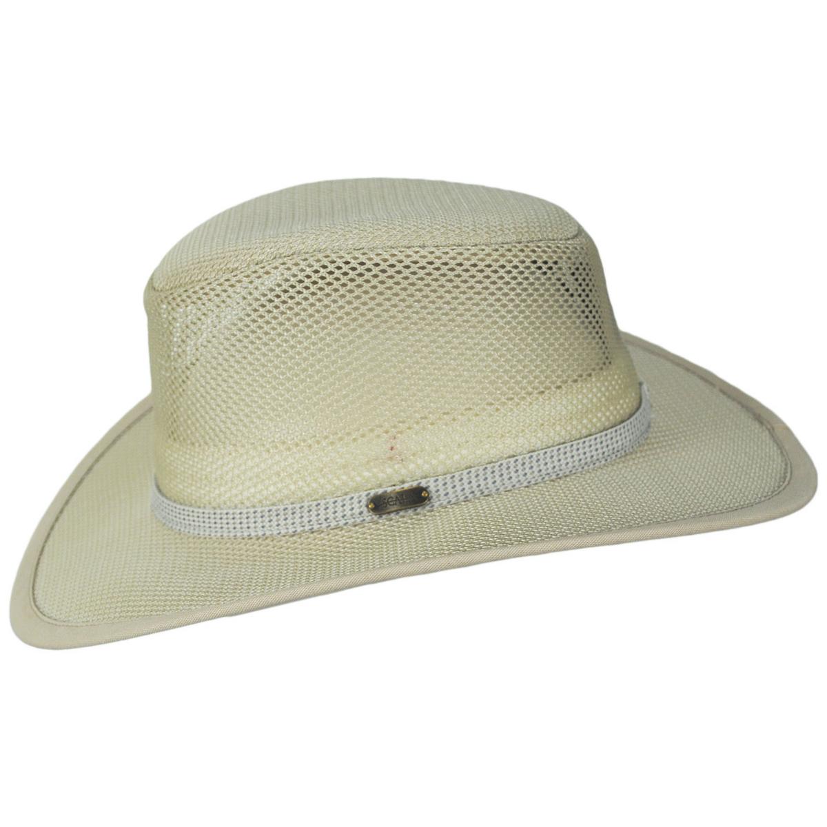 Scala | Mesh Covered Safari Hat | 400202 | profile | NATURAL