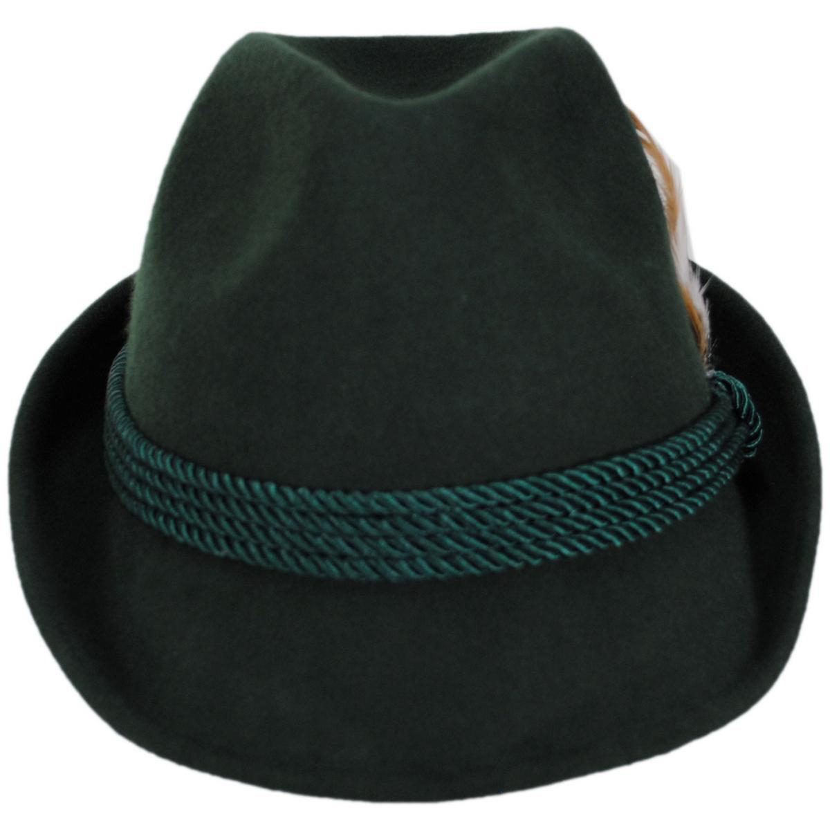 Kenny K | Bavarian Alpine Wool Felt Trilby Fedora Hat | 136250 | front | DARK GREEN