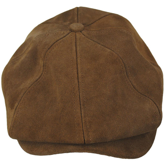 BRIXTON HATS | Brood Reserve Suede Leather Newsboy Cap | 161541 | front | TOFFEE SUEDE