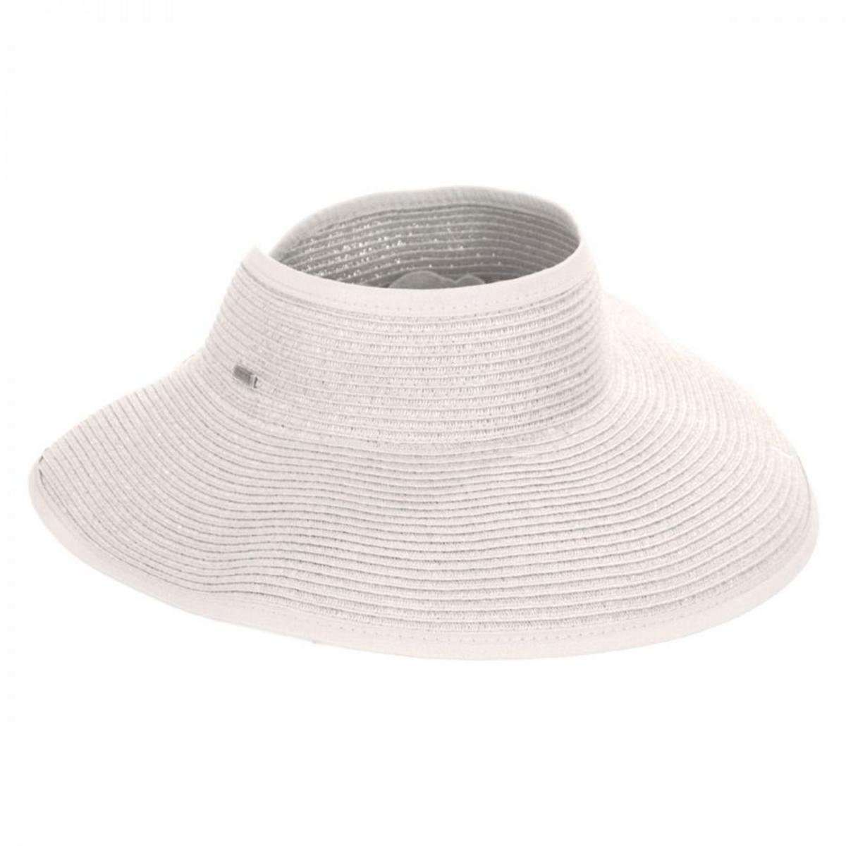 San Diego Hat Company | Roll Up Toyo Straw Visor | 197300 | lead | WHITE
