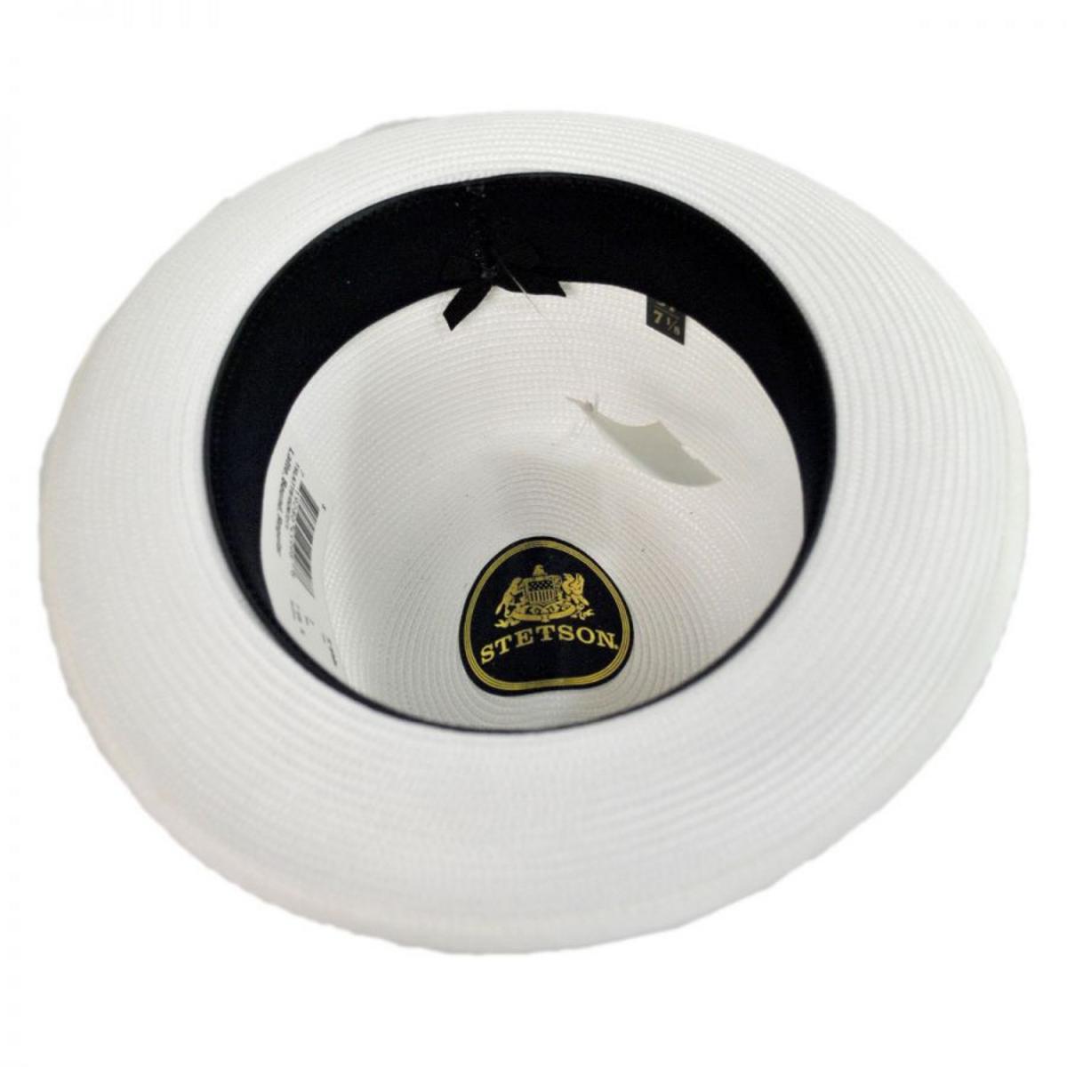 Stetson | Latte Florentine Milan Straw Fedora Hat | 126959 | under | WHITE