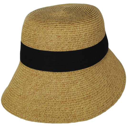 Toucan Collection | Asymmetric Toyo Straw Cloche Hat - Made to Order | 104859 | lead | NATURAL/BLACK