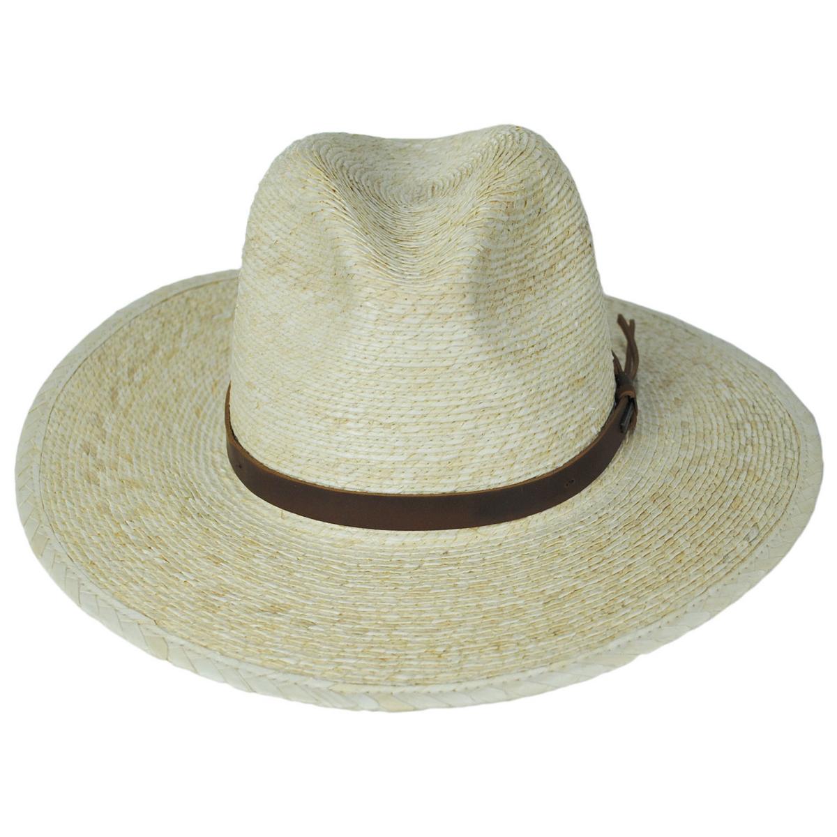 BRIXTON HATS | Field Proper Palm Straw Fedora Hat | 128337 | front | NATURAL/BROWN