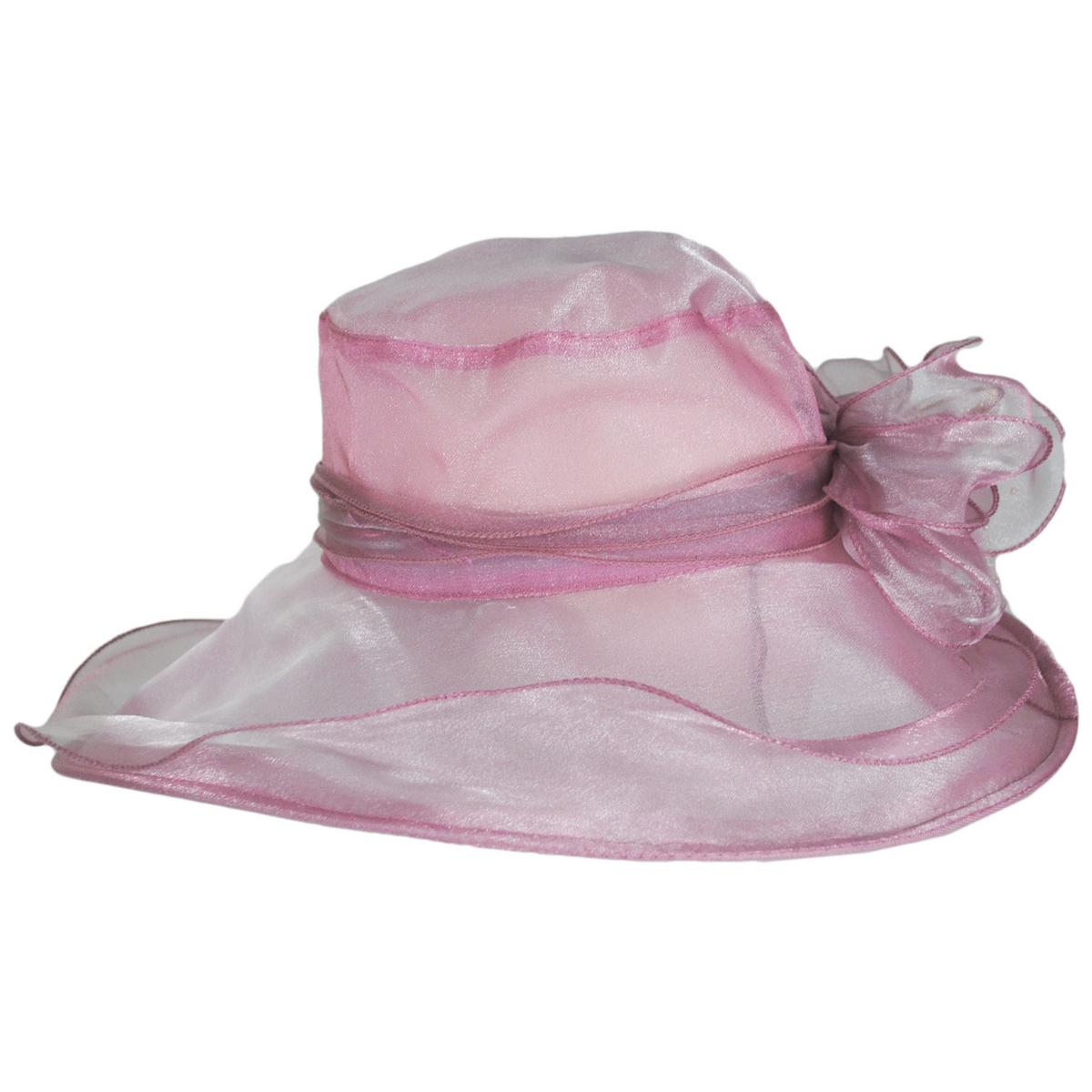 Jeanne Simmons | Twilight Organza Lampshade Dress Hat | 120706 | profile | DARK PINK
