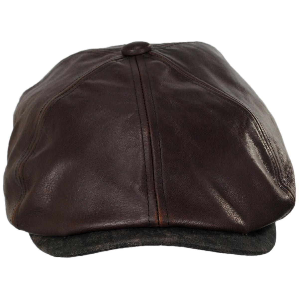 Jaxon Hats | Wholesale Leather Suede Newsboy Cap B2B Pre-Pack | B2B168202 | front | BROWN