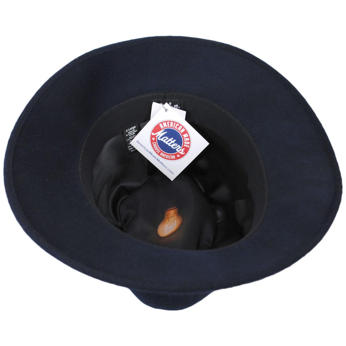 Bailey 1922 | Criss Wool LiteFelt Long Teardrop Fedora Hat - Navy | 130157FW23 | under | NAVY