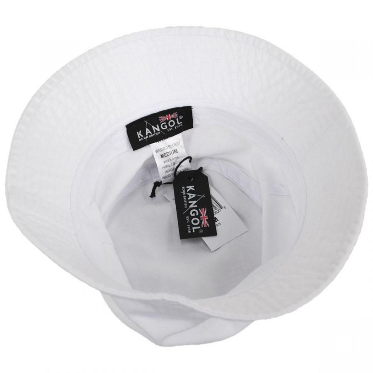 Kangol | Washed Cotton Bucket Hat | 185701 | under | WHITE