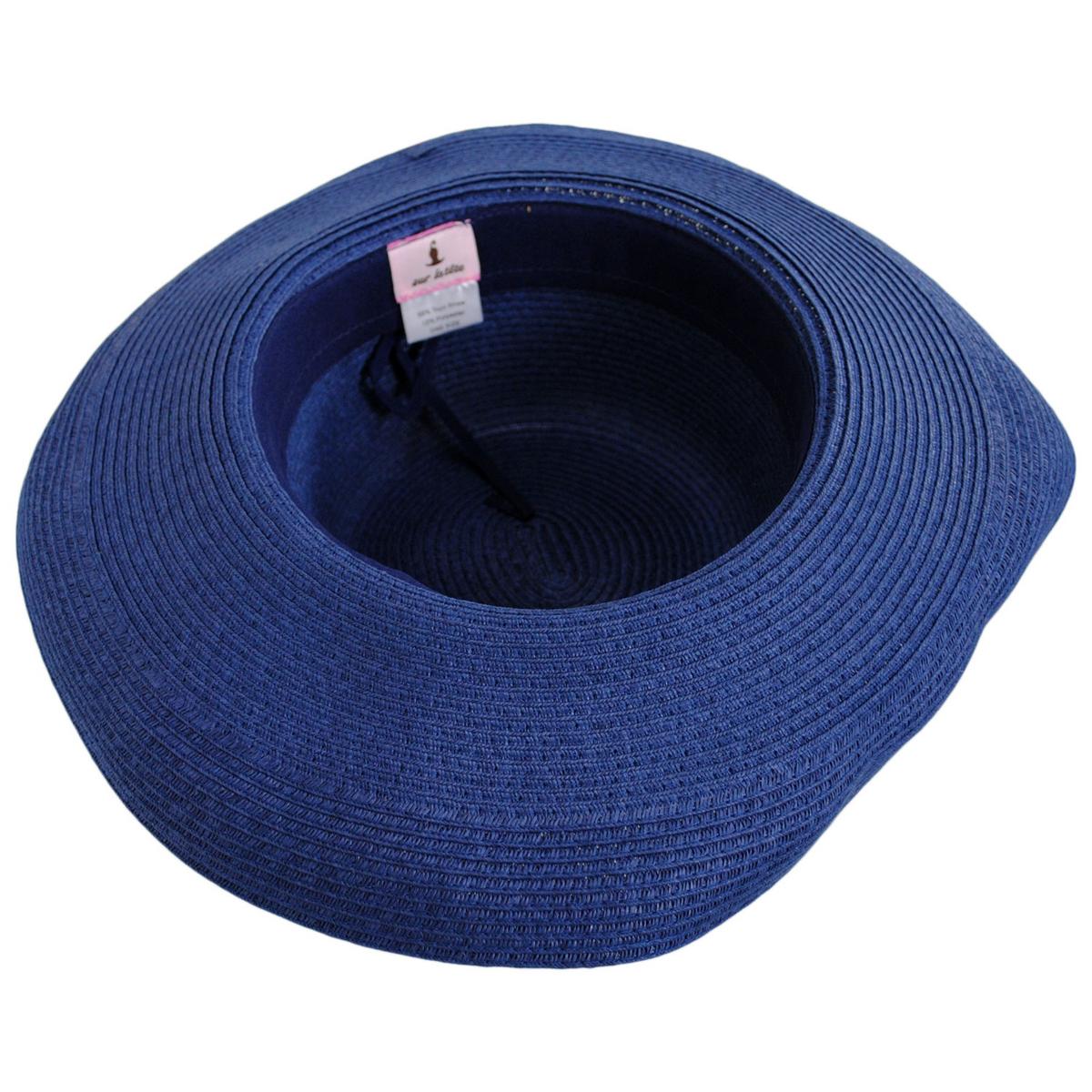 sur la tete | Wholesale Traveler Toyo Straw Sun Hat B2B Pre-Pack | B2B104200 | under | NAVY