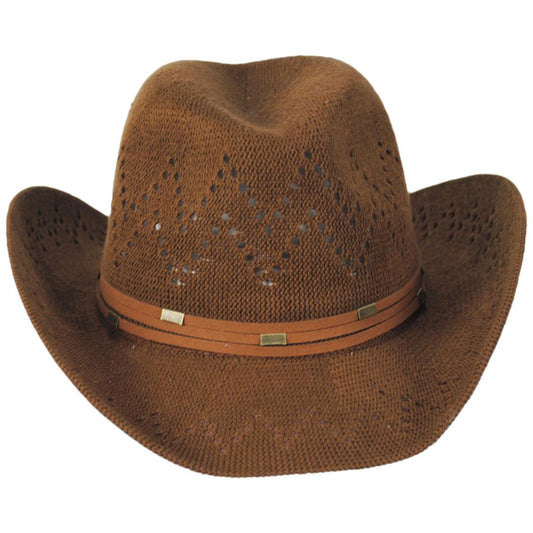 San Diego Hat Company | Nash Cotton Knit Cowboy Hat | 108940 | front | BROWN