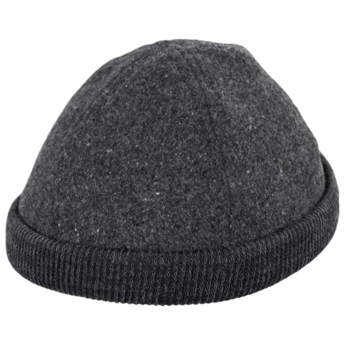 Dorfman Pacific | Skully Melton Wool Blend Skull Cap | 500042 | lead | CHARCOAL