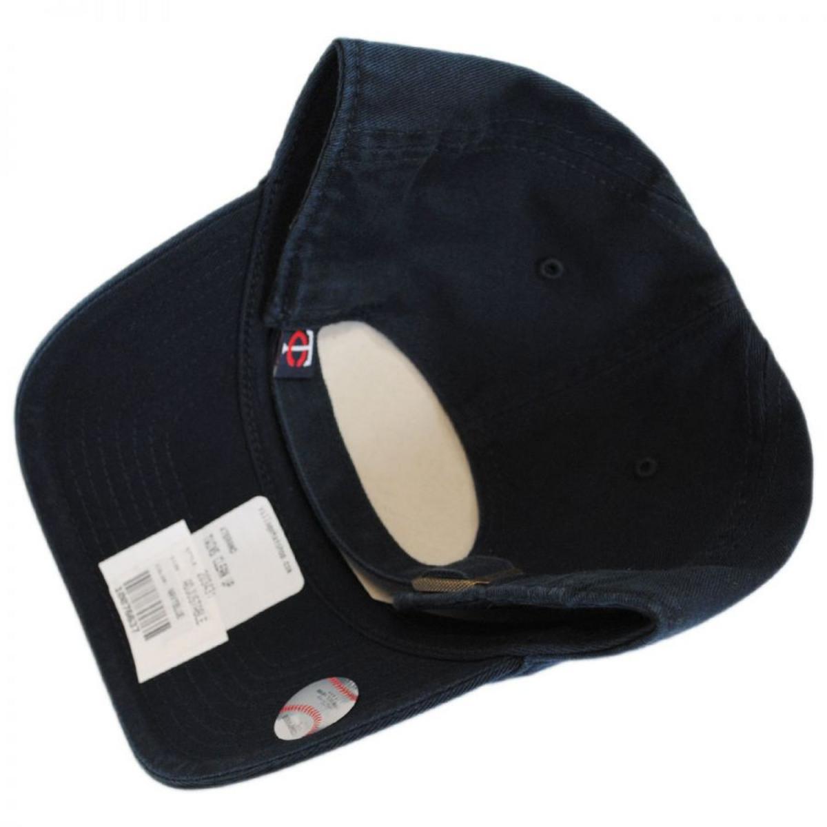 47 Brand | Minnesota Twins MLB Clean Up Strapback Baseball Cap Dad Hat | 203431 | front | NAVY/RED