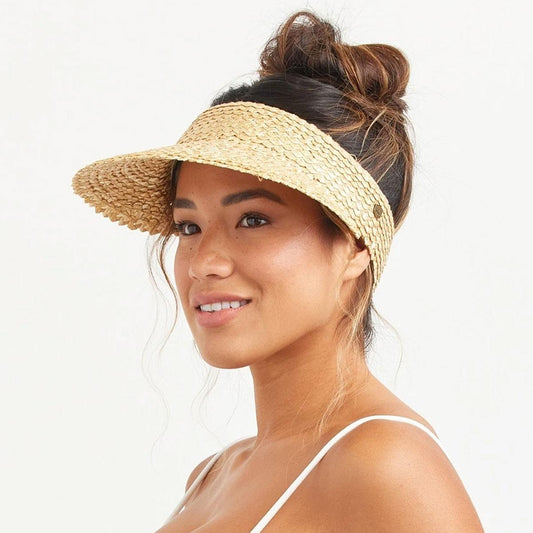Hemlock Hat Co. | Capri Wheat Straw Visor | 195950 | lsfone | BLONDE
