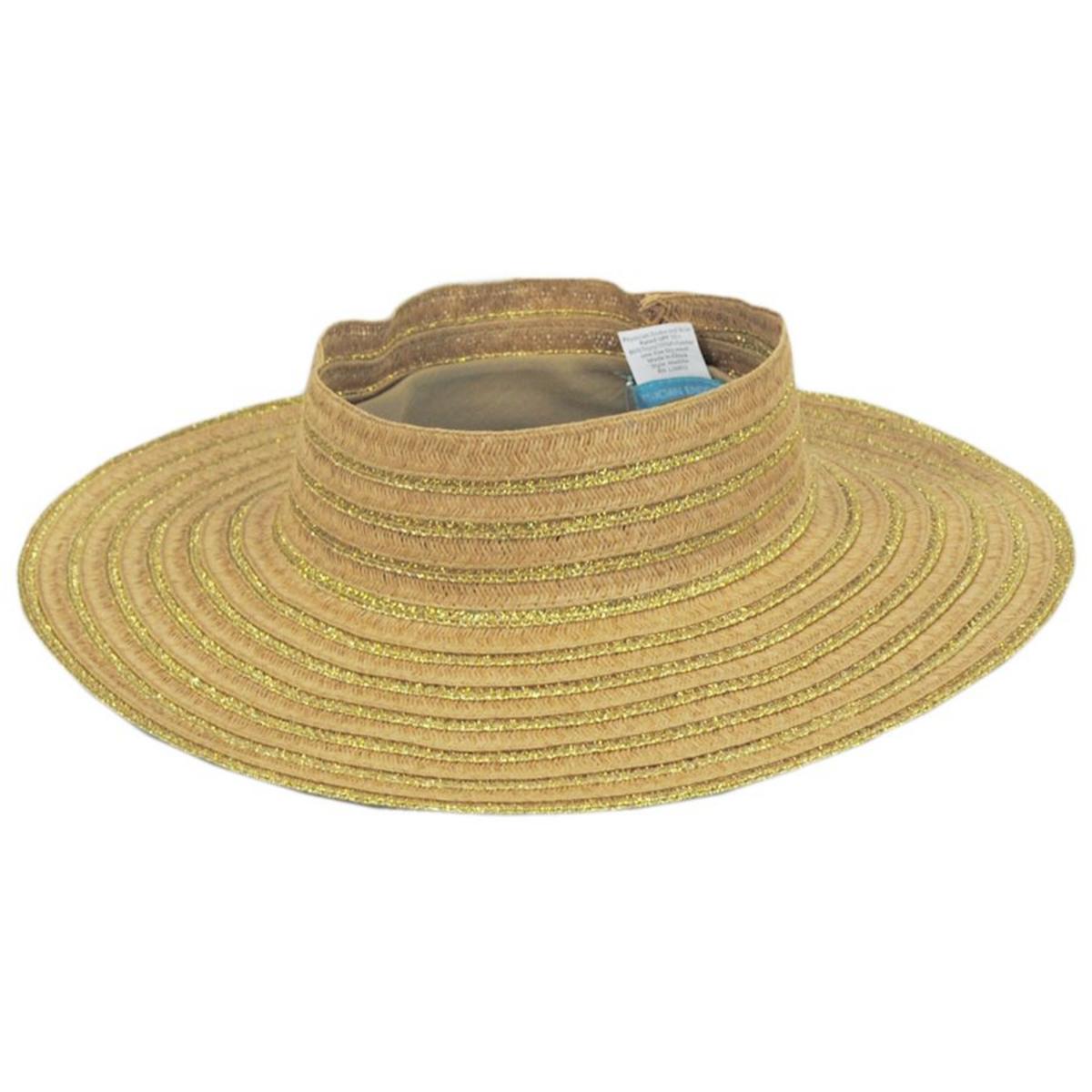 Physician Endorsed | Maddie Toyo Straw Crownless Hat | 102680 | lead | CARAMEL/GOLD