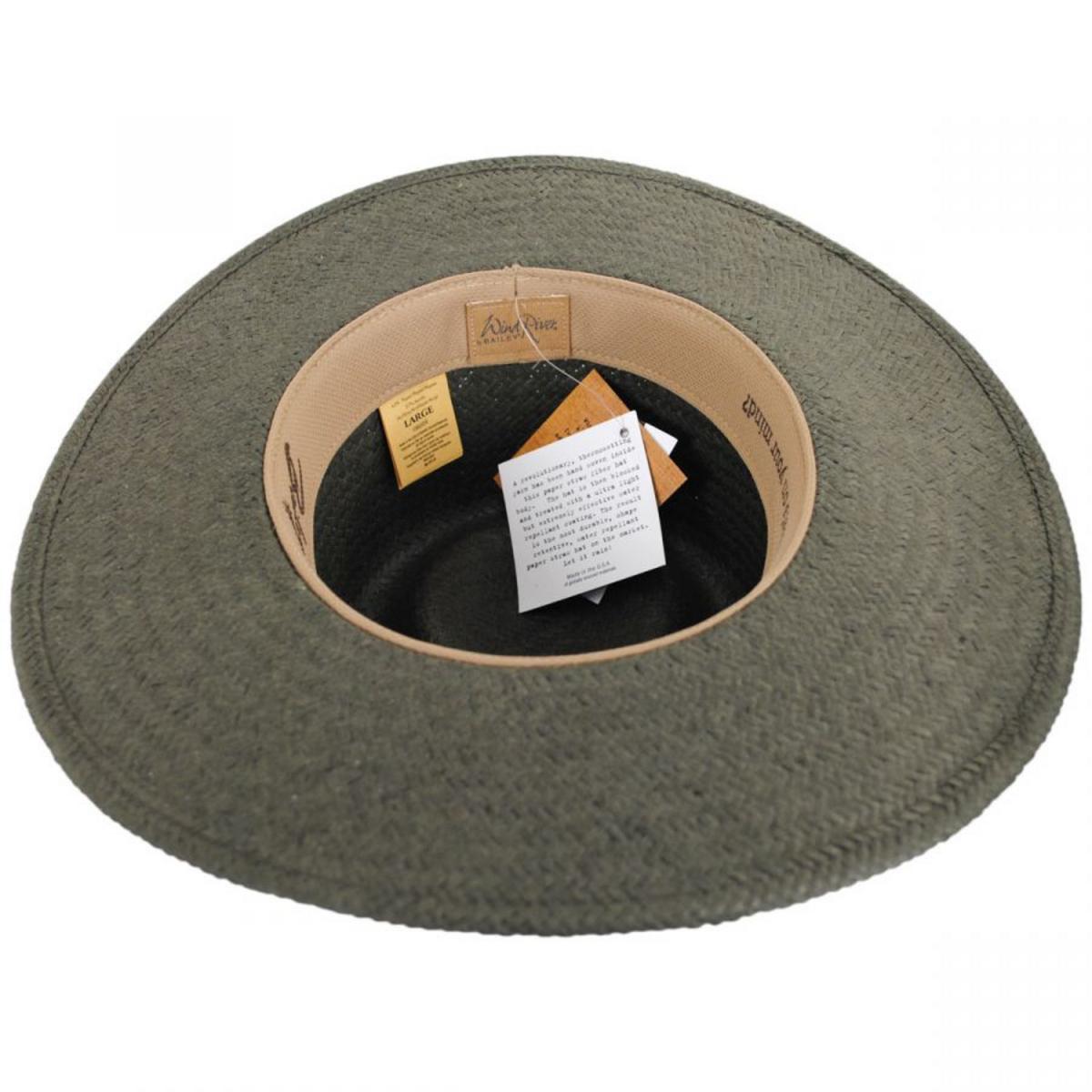 Bailey 1922 | Ore Raindura Straw Blend Outback Hat | 127725 | under | ARMY