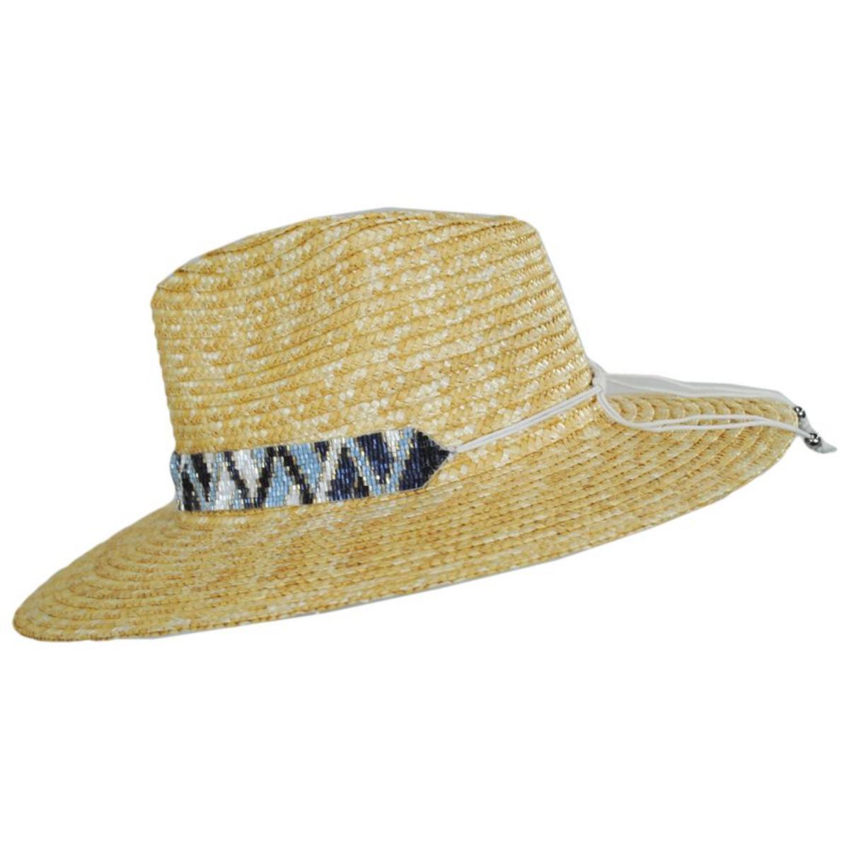 NIKKI BEACH | Mykonos Milan Straw Rancher Fedora Hat | 102719 | profile | NATURAL