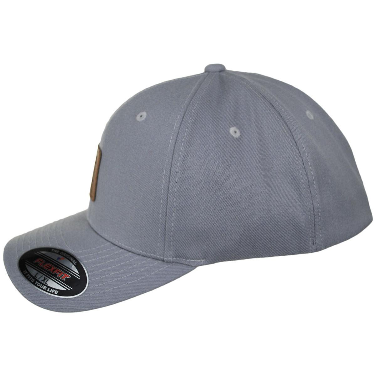 Kangol | Leather Patch Flexfit Fitted Baseball Cap | 201125 | profile | SILVER