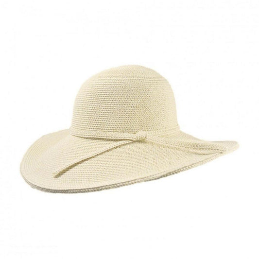 Jeanne Simmons | Tweed Toyo Straw Blend Floppy Sun Hat | 101766 | lead | WHITE