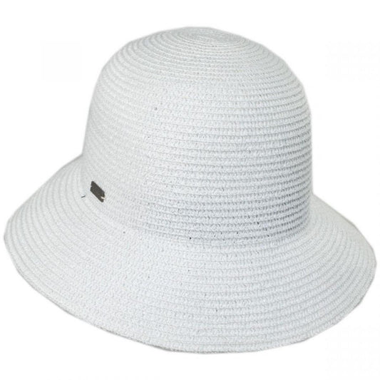 Betmar | Gossamer Toyo Straw Blend Cloche Hat | 101112 | lead | WHITE