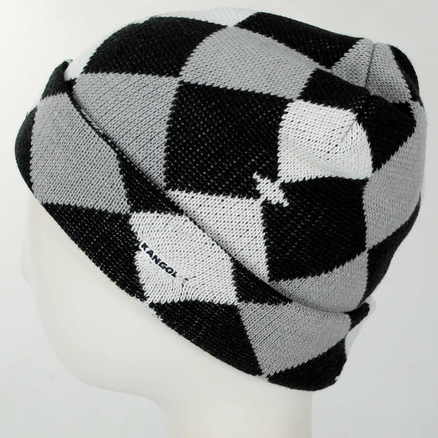 Kangol | Argyle 2-Way Pull-On Beanie Hat | 500407 | profiletwo | BLACK