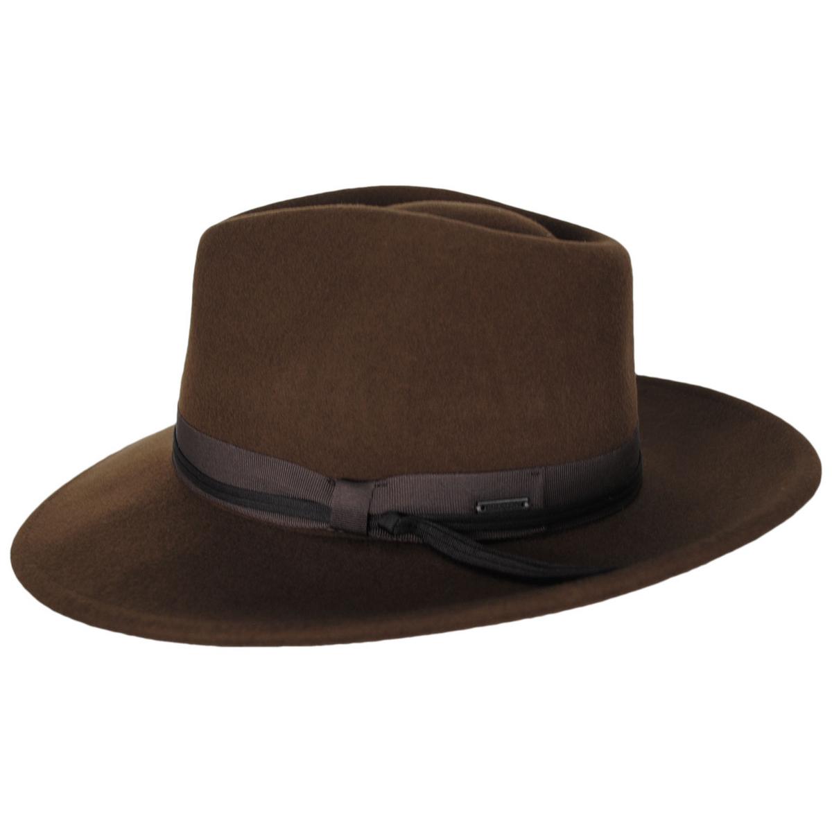 BRIXTON HATS | Dayton Convertabrim Wool Felt Rancher Fedora Hat | 135659 | profile | COFFEE/BROWN