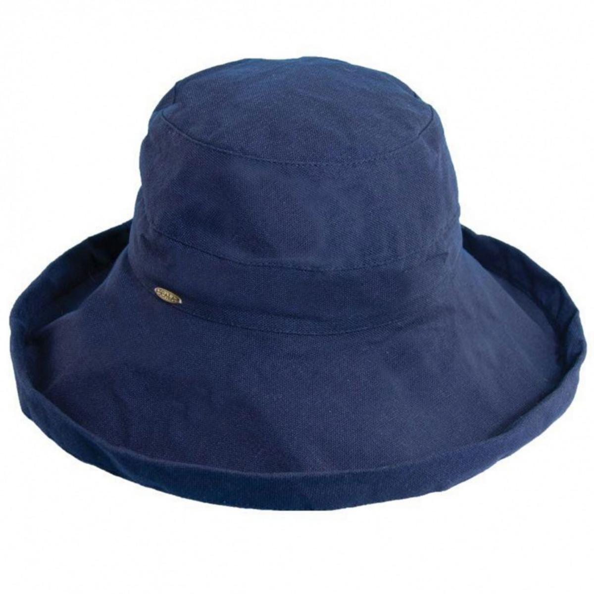 Scala | Lanikai Cotton Sun Hat | 106374 | lead | NAVY