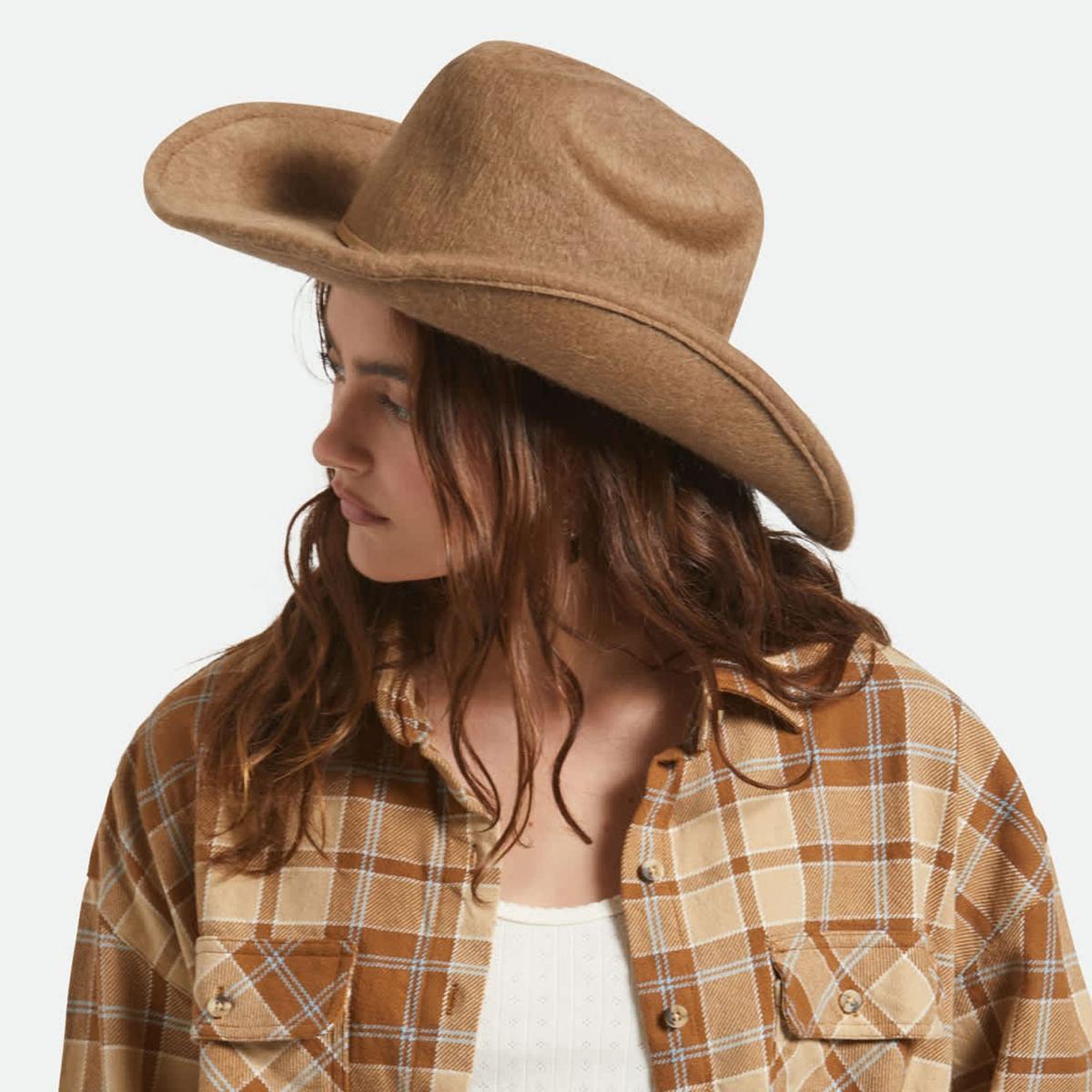 BRIXTON HATS | Mesquite Mohair & Wool Felt Cowboy Hat | 135668 | lsftwo | KHAKI