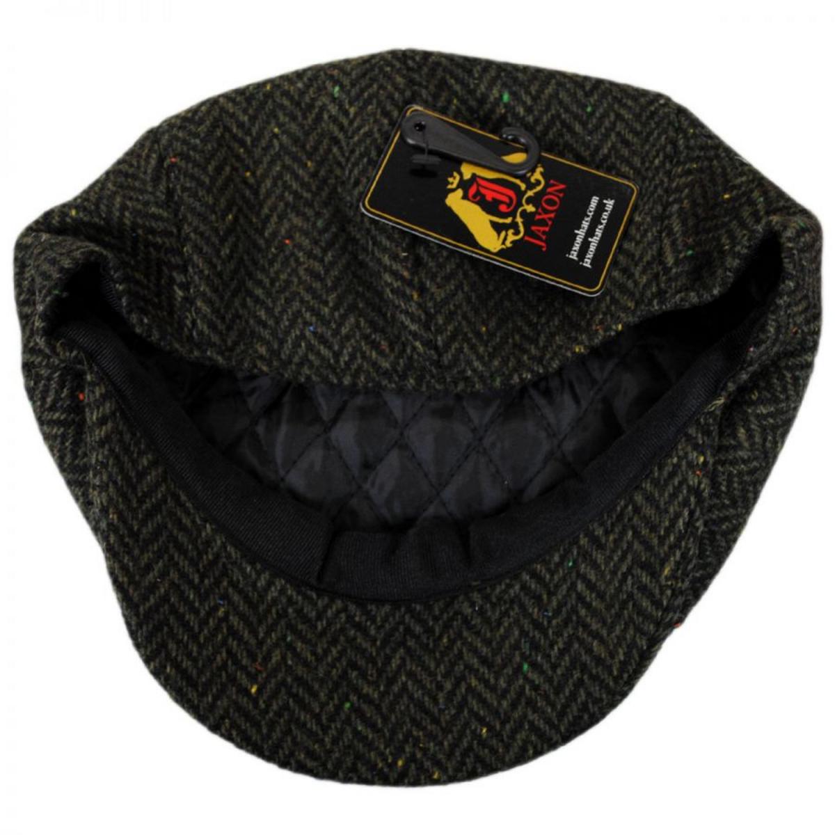 Jaxon Hats | Cambridge Herringbone Wool Newsboy Cap | 167778 | under | GREEN