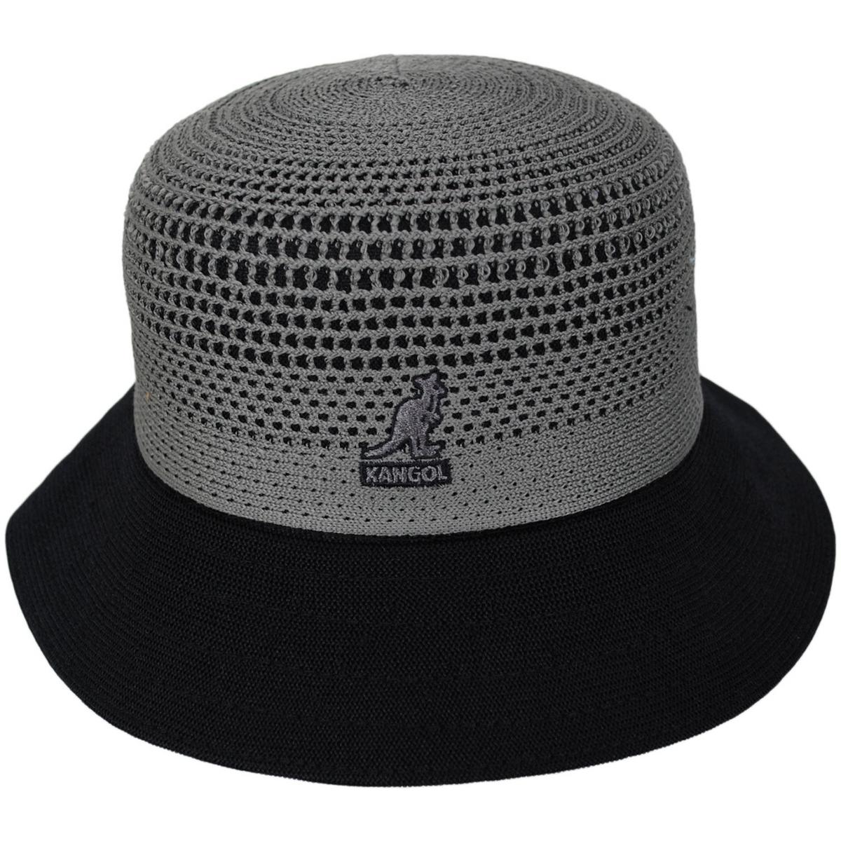Kangol | Double Mesh Tropic Lahinch Bucket Hat | 185831 | front | WARM GREY/BLACK
