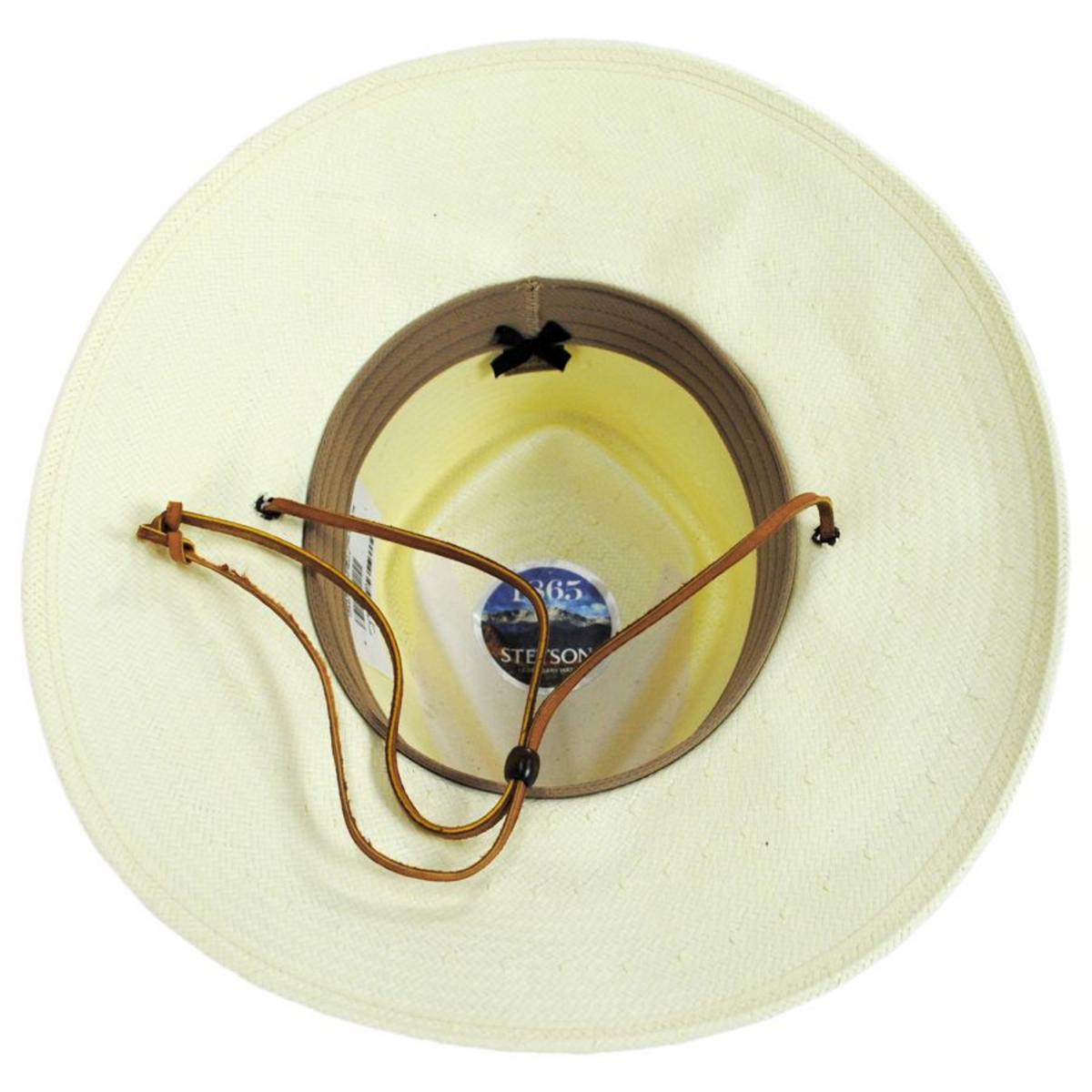 Stetson | Cayuse Shantung Straw D-Crown Outback Hat | 127033 | under | NATURAL