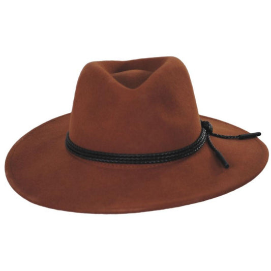 Bailey 1922 | Piston Wool Felt Aussie Hat - Caramel & Navy | 130349CN | front | CARAMEL