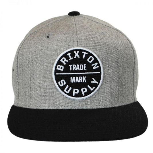 BRIXTON HATS | Oath III Snapback Baseball Cap - Spring | 201713S | front | LIGHT HEATHER GREY/BLACK