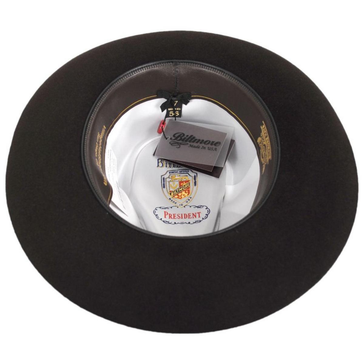 Biltmore | Pride Fur Felt Fedora Hat | 130264 | under | MOCHA