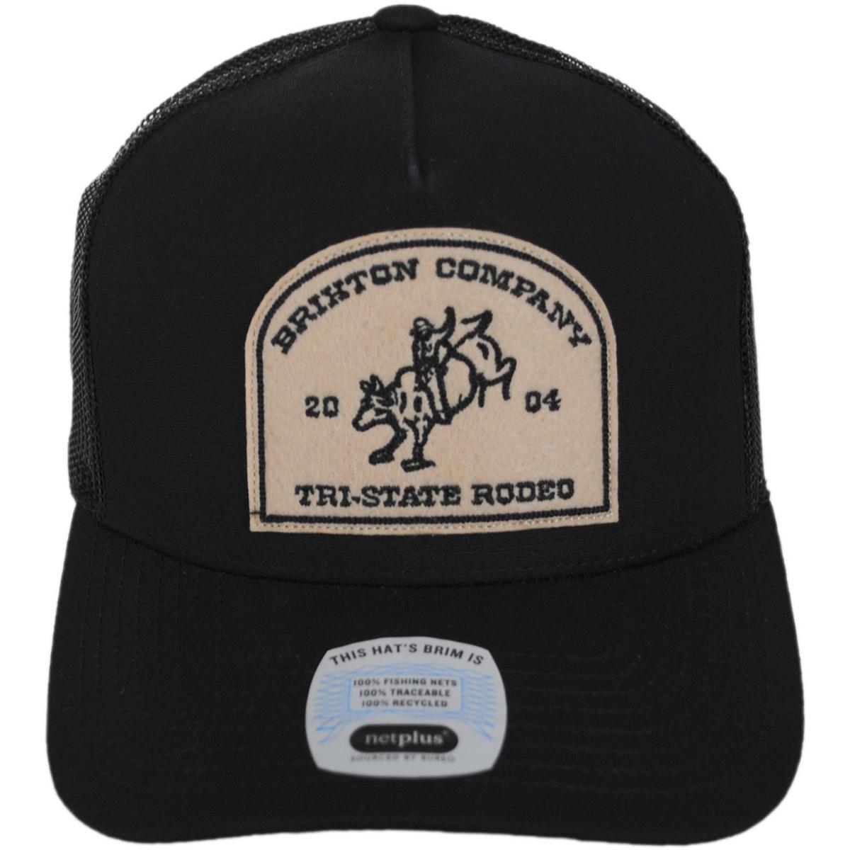 BRIXTON HATS | Danforth MP Trucker Snapback Baseball Cap | 201878 | front | BLACK/BLACK