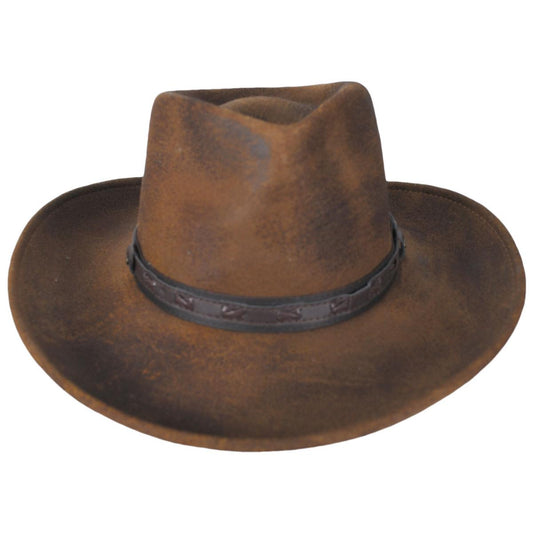 Scala | Fetch Wool Felt Rancher Fedora Hat | 130558 | front | PECAN