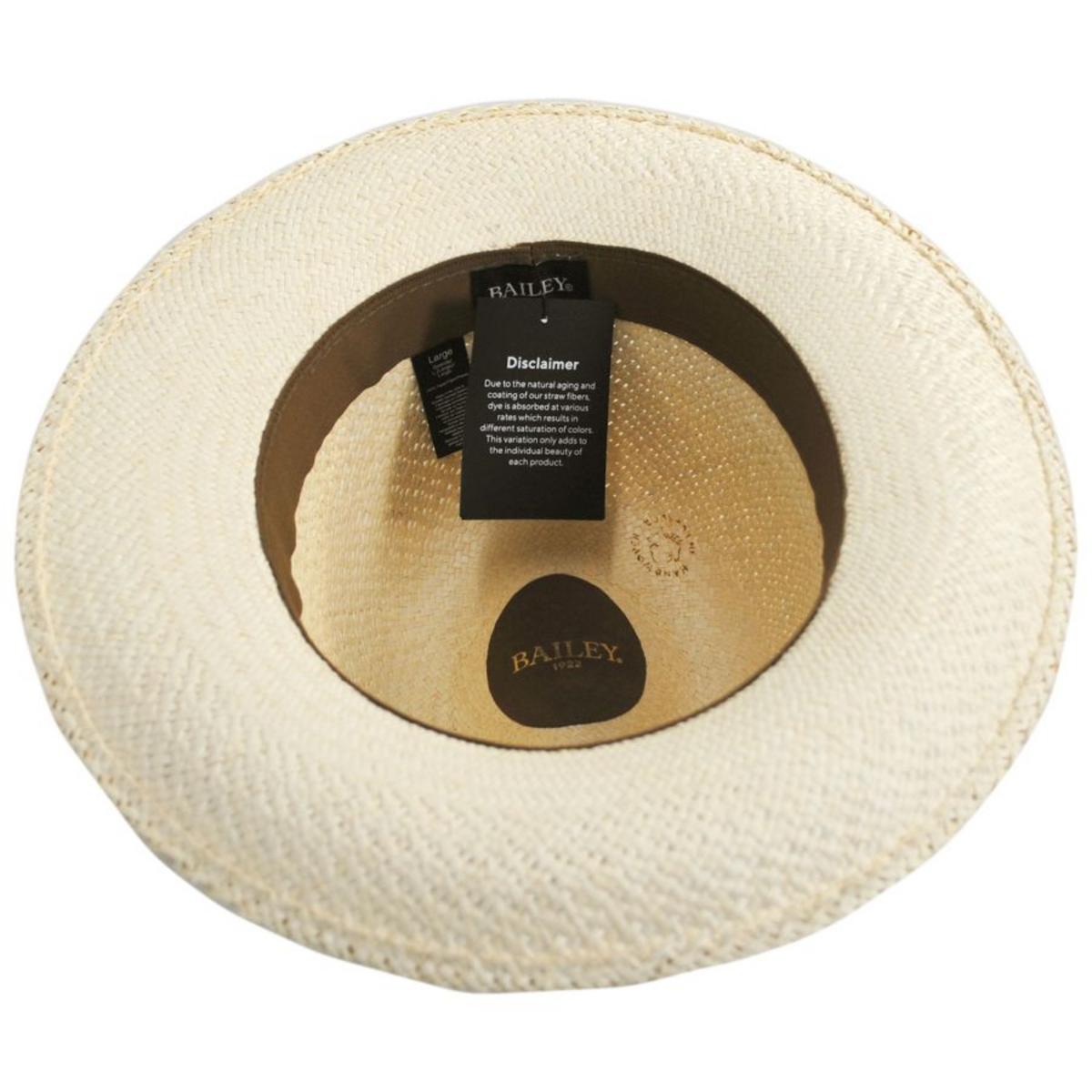 Bailey 1922 | Crispin Panama Straw Fedora Hat | 127740 | under | NATURAL