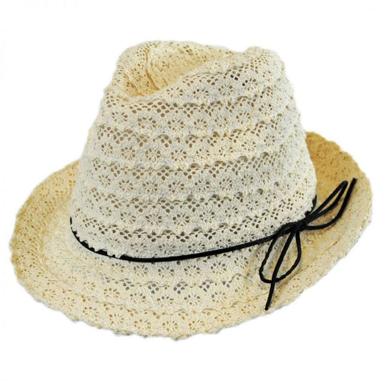 Jeanne Simmons | Kid's Cotton Lace Fedora Hat | 510933 | lead | CREAM