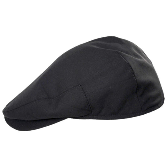 Baskerville Hat Company | Sloane Wool Shadow Windowpane Ivy Cap | 167608 | profile | BLACK