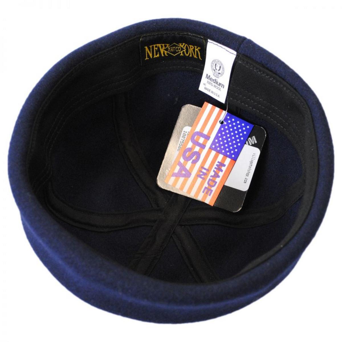 NEW YORK HAT CO | Six Panel Wool Skull Cap Beanie Hat | 142002 | under | NAVY