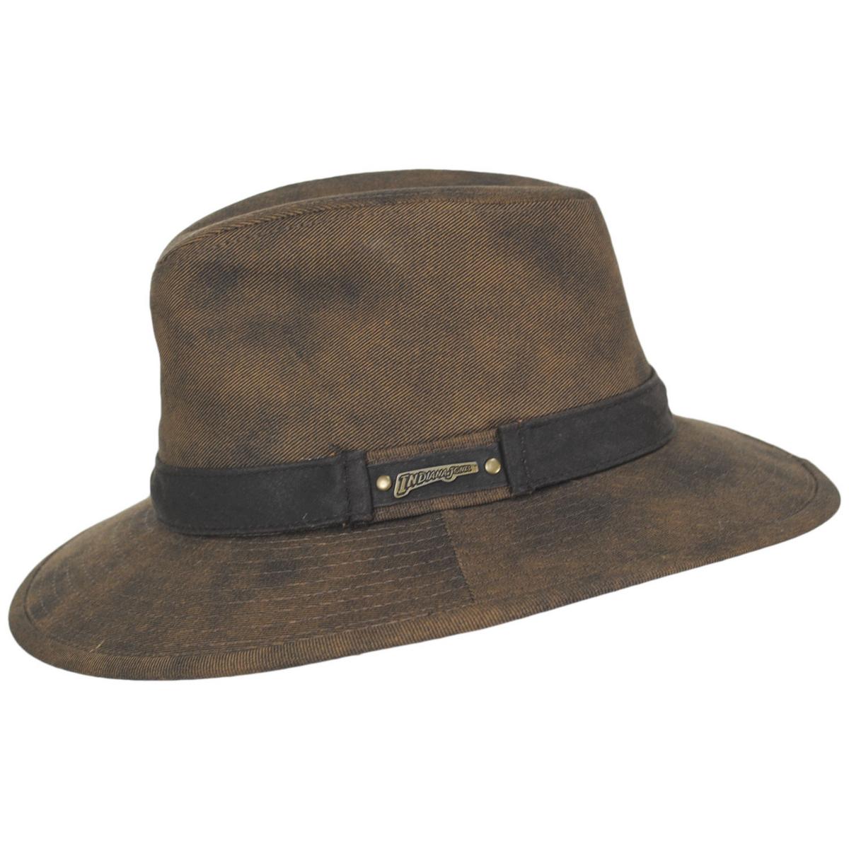 Indiana Jones | Officially Licensed Covenant Timber Cloth Safari Fedora Hat | 140173 | profile | BROWN