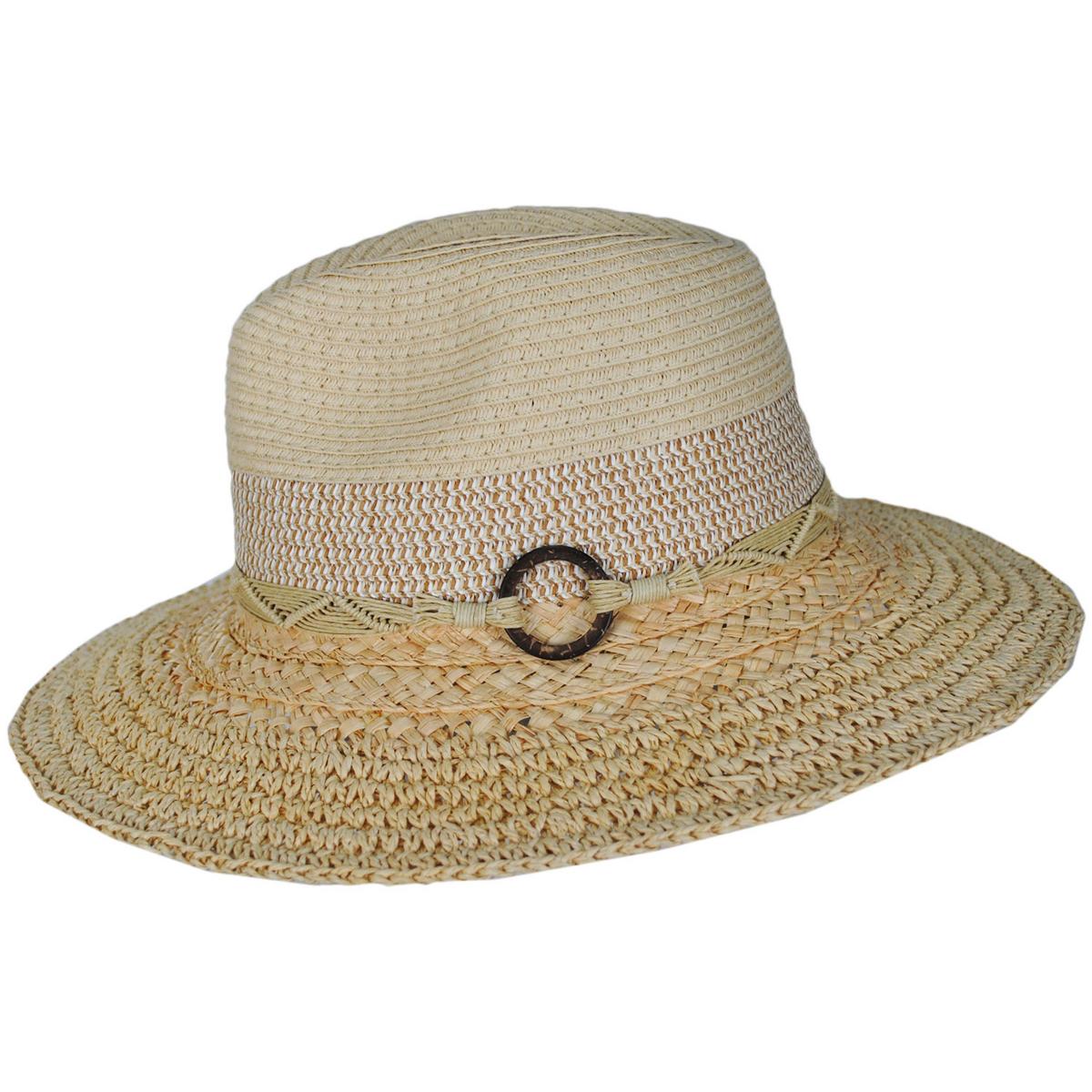 Scala | Alcantara Mixed Straw Fedora Hat | 101372 | profile | NATURAL