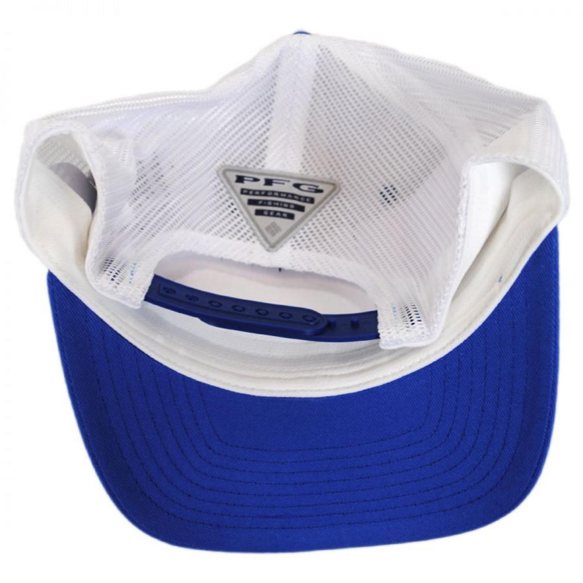 Columbia Sportswear | PFG Fish Flag Mesh Snapback Baseball Cap | 400151 | under | VIVID BLUE/WHITE
