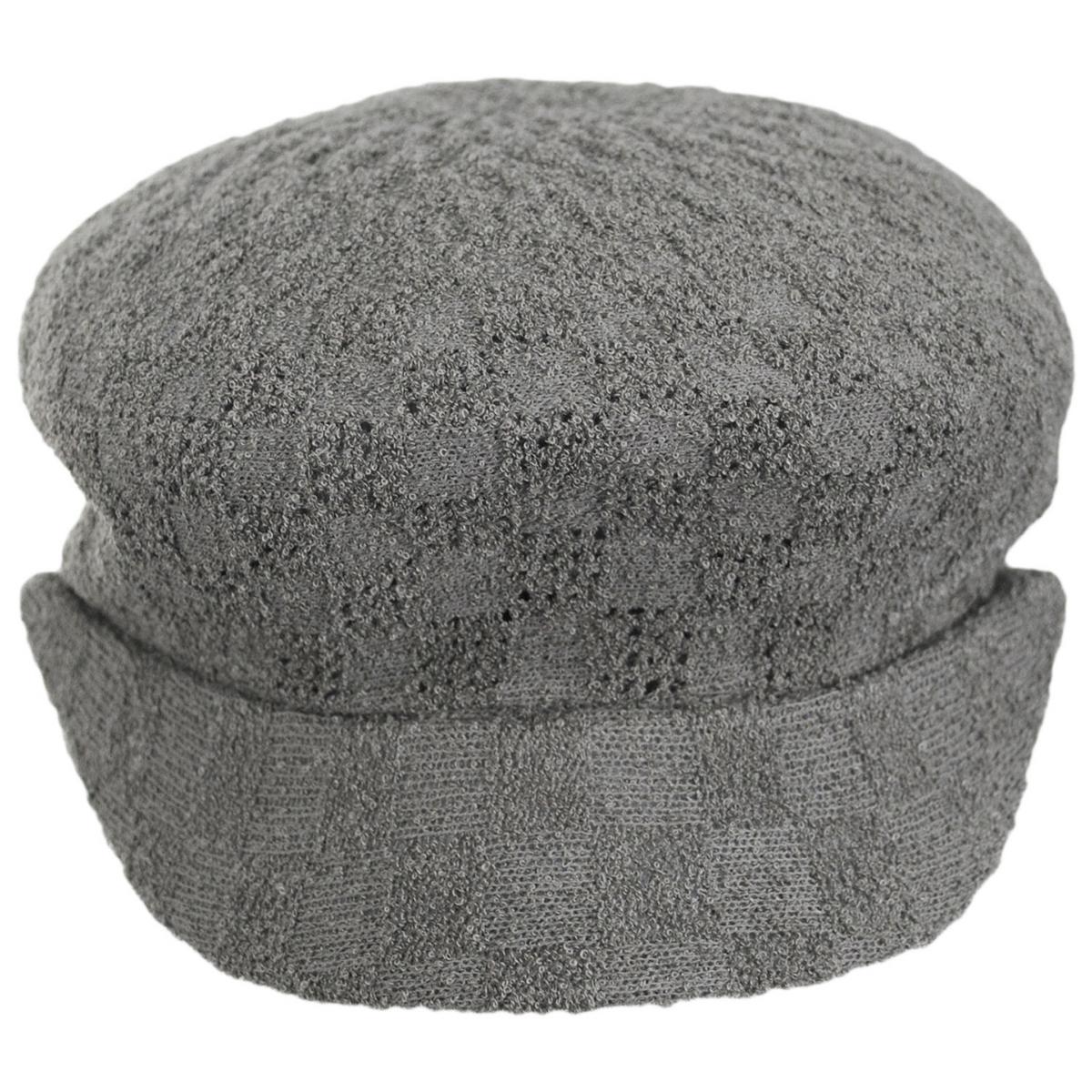 Kangol | Bermuda Check Stitch Mau Fiddler Cap | 201124 | front | WARM GREY