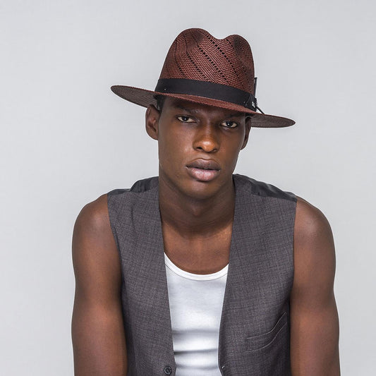 Bailey 1922 | Keats Vented Panama Straw Fedora Hat | 127839 | lsmone | JAVA BEAN