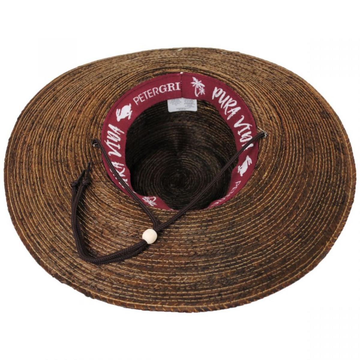 Peter Grimm | Desire Heart Palm Straw Lifeguard Hat | 105202 | under | BROWN